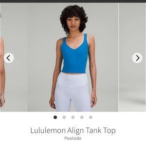 Lululemon align tank Poolside Blue Sz 4